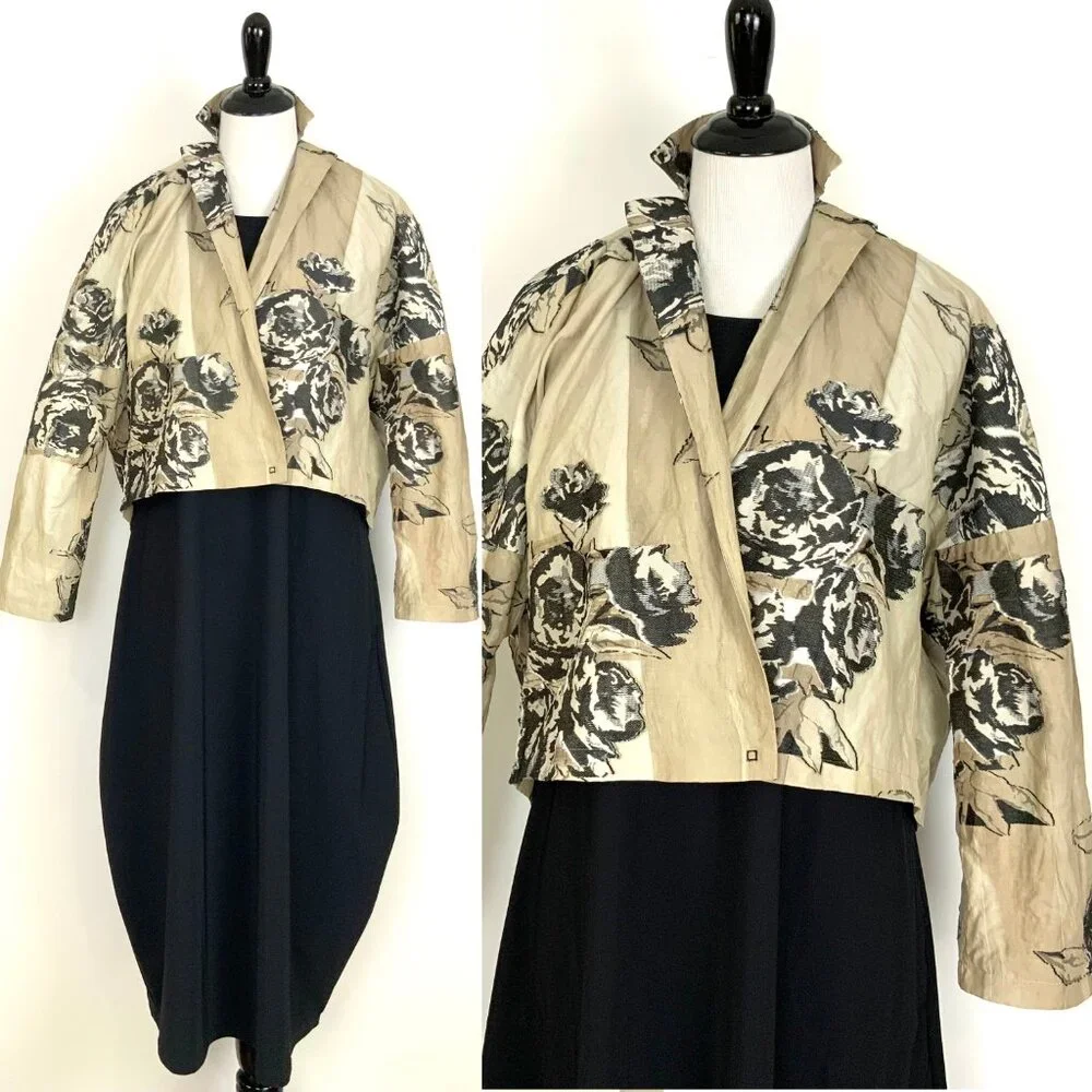 Annette Gortz Germany Art-to-Wear Textured Floral Sculptural Jacket Medium - Picture 3 of 16